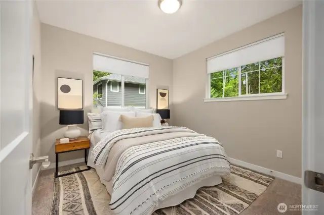 First bedroom on the southwest corner.