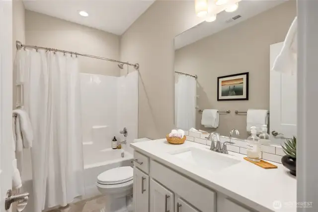The upper shared bathroom.