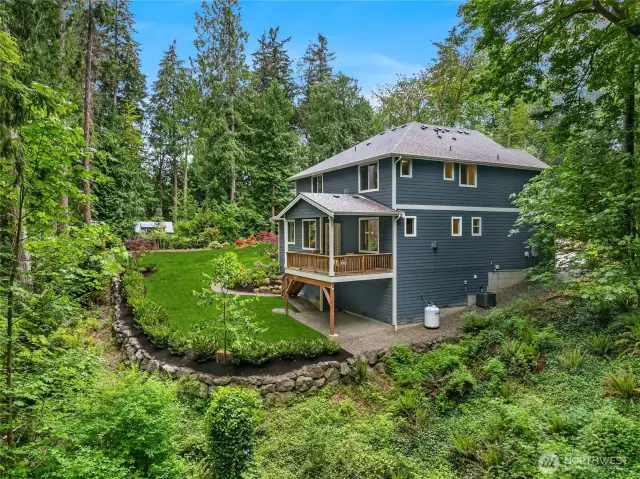 Looking toward the home from the northeast. Check out that deck!
