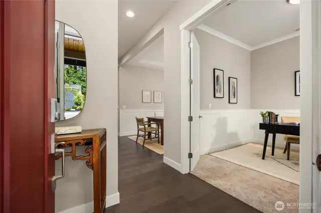 Beautiful mill work, an inviting color palette and warm floors greet you upon arrival.