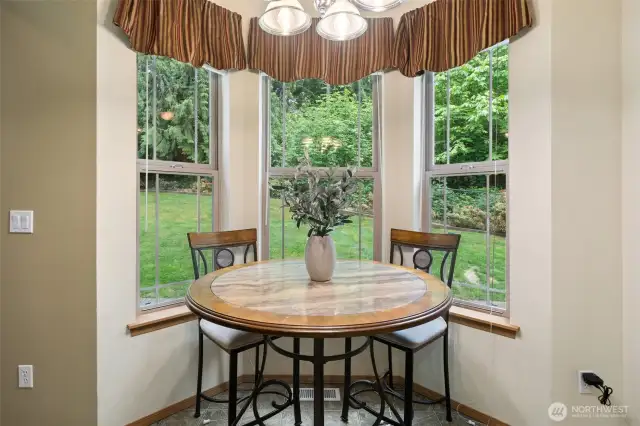 Kitchen nook--perfect for early morning coffee.