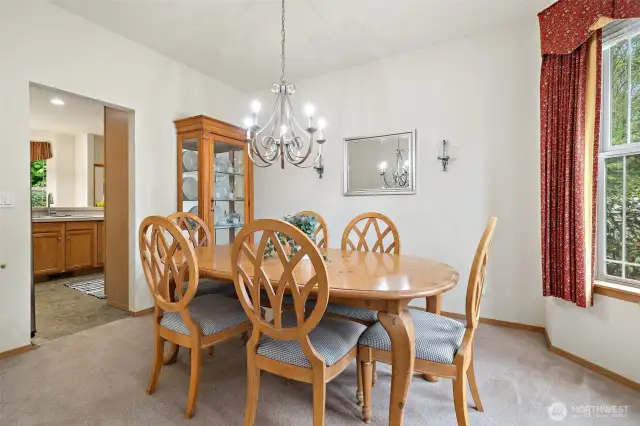 Formal dining room conveniently located across from the kitchen.