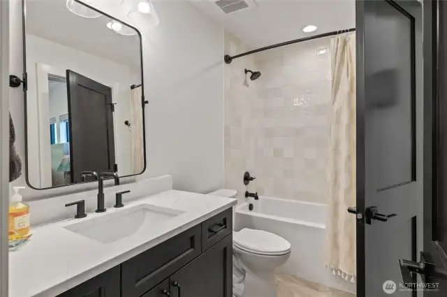 Upstairs Shared Full bathroom with access to the Bonus Room area