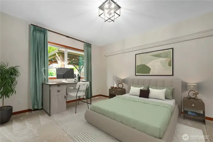 One of four bedrooms.  This photo is virtually staged.