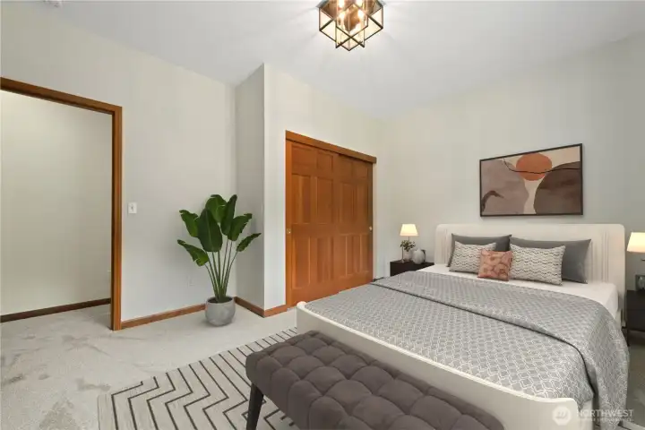 One of four bedrooms.  This photo is virtually staged.
