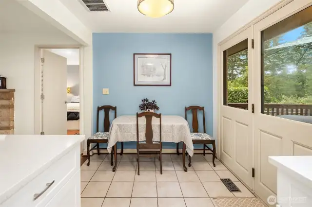 Dining nook off of the kitchen