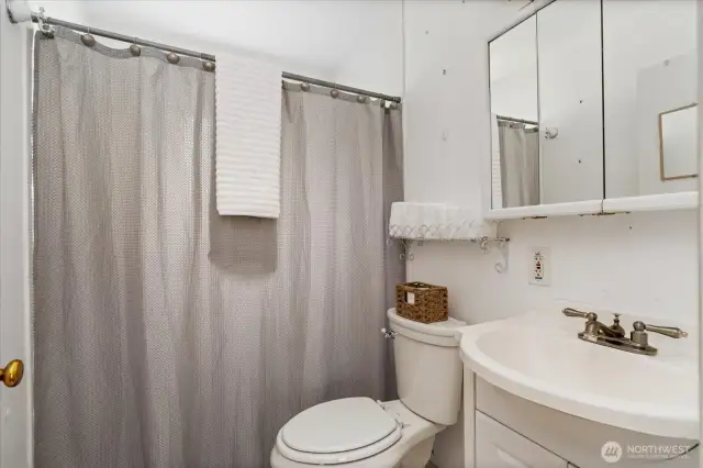 Standing shower.
