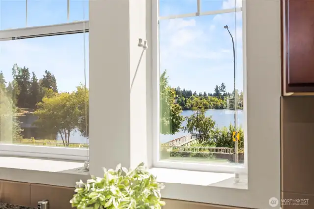 Silver lake views on every floor! Enjoy cooking every meal with this by your side.
