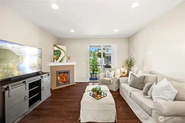 Electric fireplace.