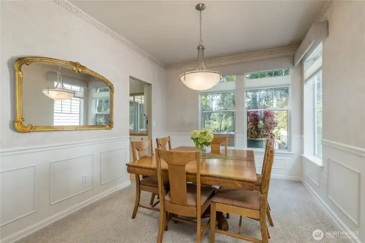 Formal dining room off the living room and kitchen