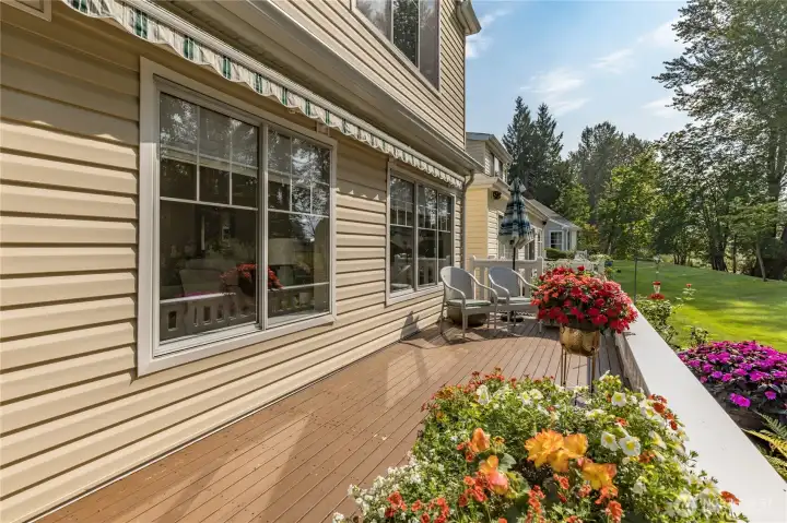 The deck runs across the entire back side of the house - one of the largest decks in the complex!