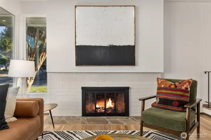 Wood burning fireplace