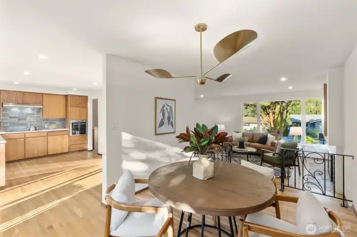Dining room flows to kitchen