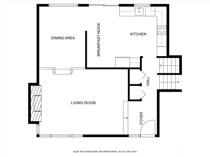 Main Level Living, Dining, Kitchen