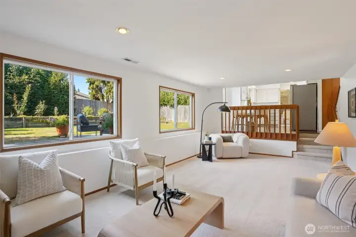 Lower Bonus Living room with Wood Burning