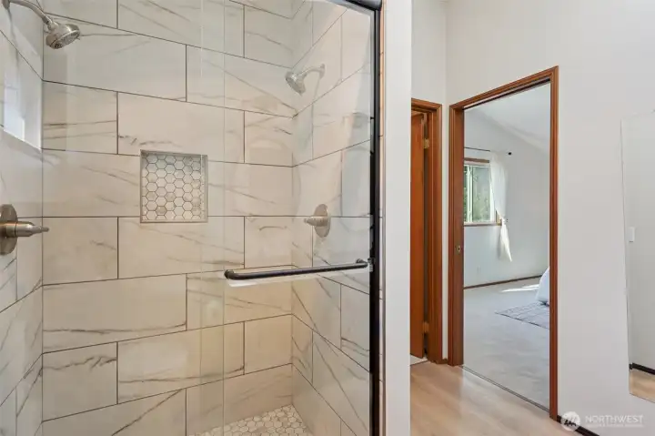 Primary Ensuite Newly Remodeled Tile Shower