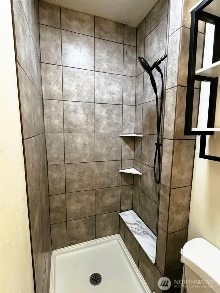 3/4 Bath w/tiled shower in detached dwelling unit