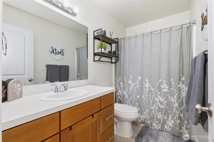 Freshly renovated bathroom.