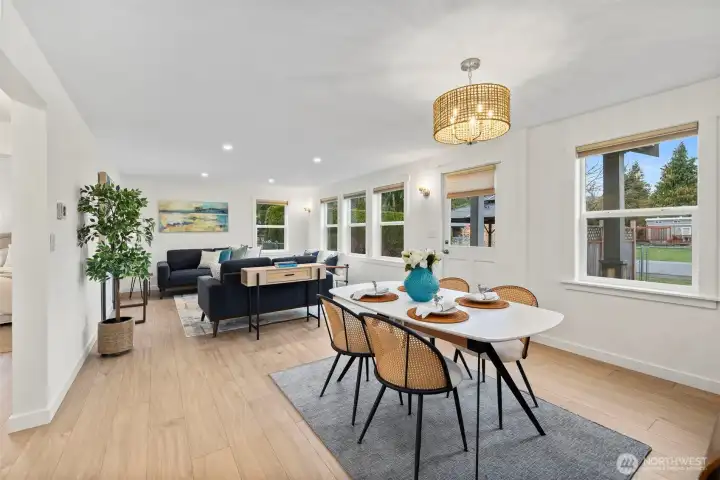 An easy flow, open floor plan - and all new waterproof LVP flooring