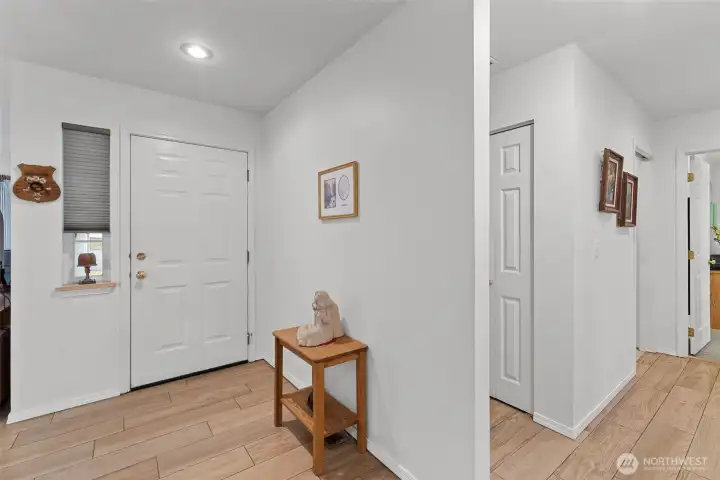 Backside of front door and entry way