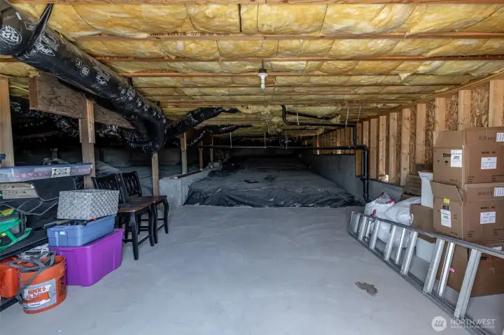 Extra storage space in basement.