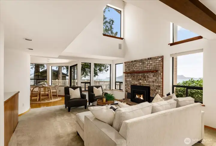 Family room with gas fireplace
