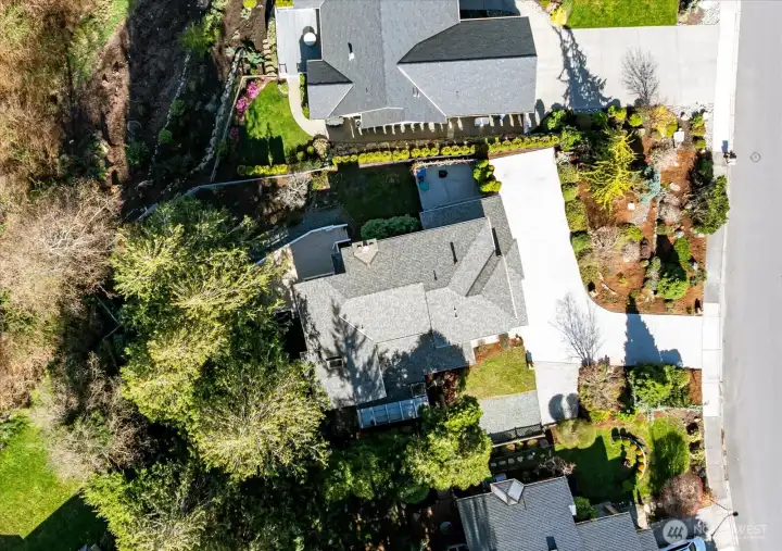 Aerial view of home - new comp roof March 2026