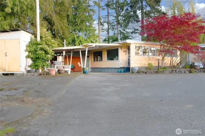 Includes shed on the left