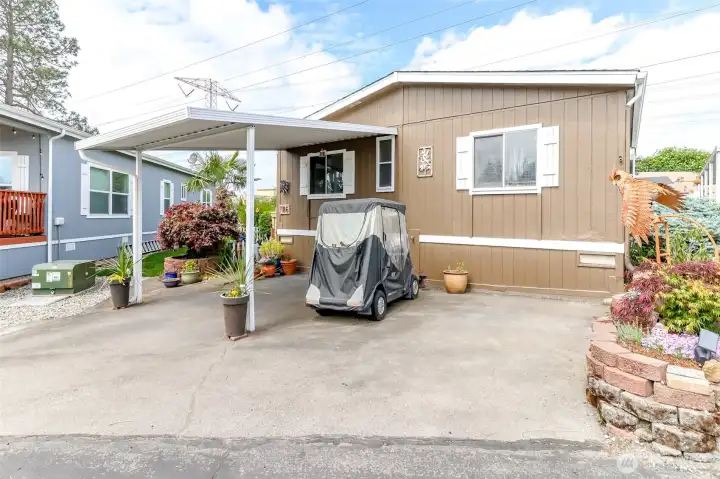 Front of the home and carport