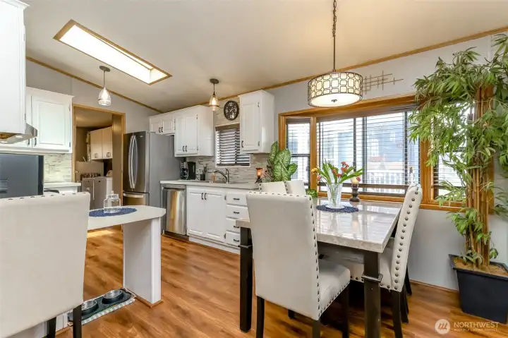 Dining room and eating space in kitchen