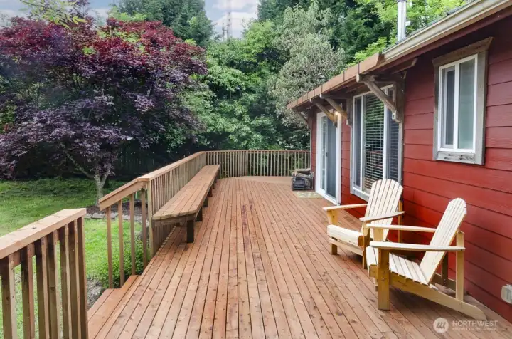 Brand new extended deck is perfect for enjoying the great outdoors.