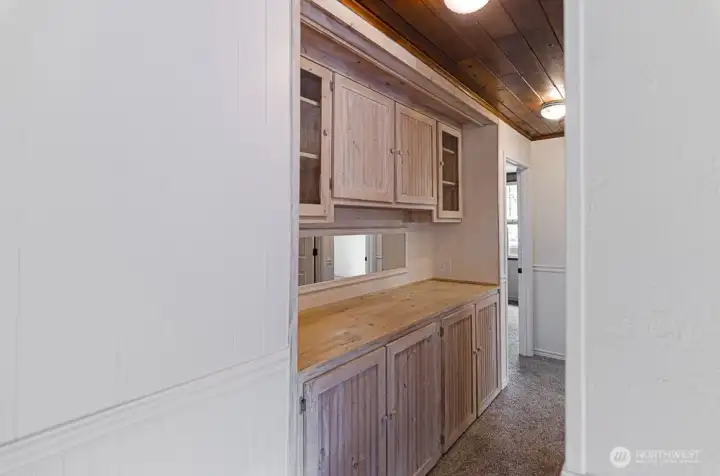 Custom built-in hutch in the hallway.