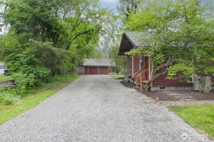 Refreshed gravel driveway.
