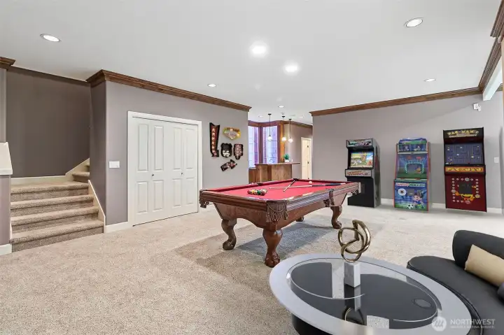 Perfect party spot with wet bar and wine room.