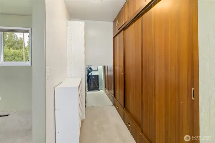 Generous closet space conveniently situated adjacent to the bedroom.