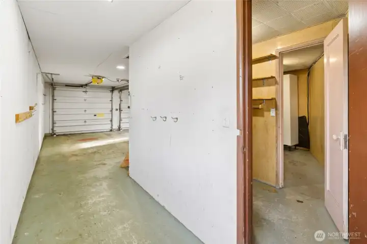 Convenient interior access to the garage, complete with an adjoining hobby room for projects and storage.