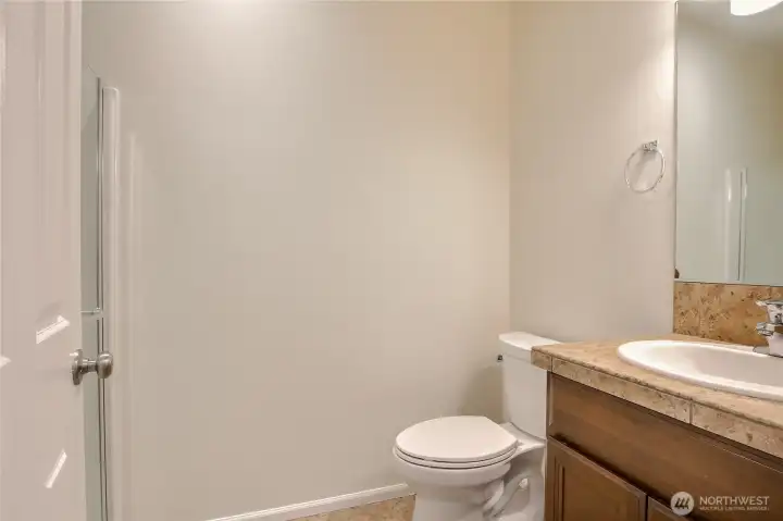 3/4 bath just across the main level bedroom. 3/4 bath just across the main level bedroom.