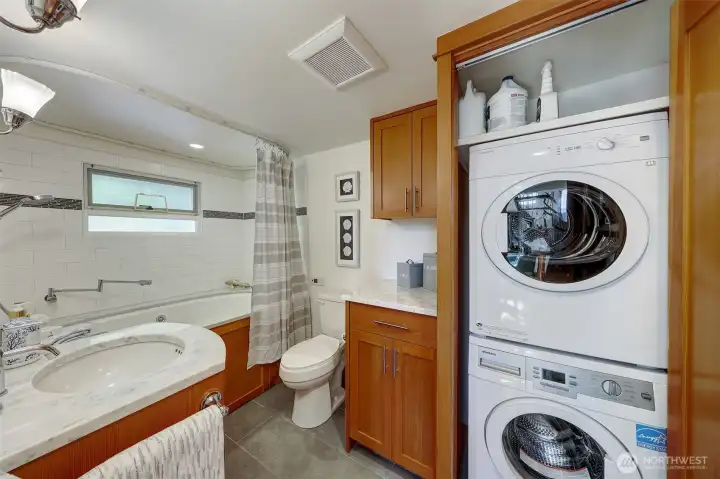 Full size washer and dryer.