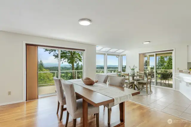 There's room for a more formal dining area with great views.