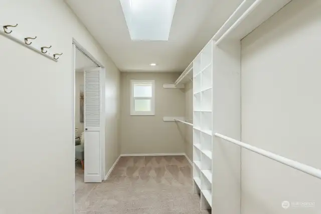 Very large walk in closet in the primary suite.