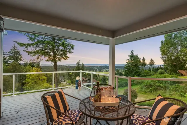 Covered porch area is perfect for those rainy days.