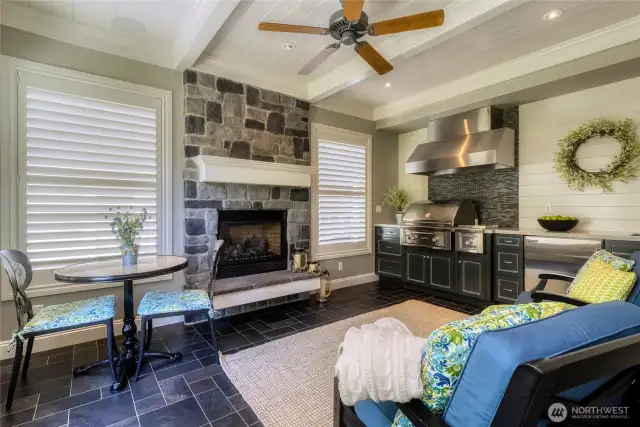A Favorite Room of the Owners with Gas Grill, Fireplace & outdoor Access