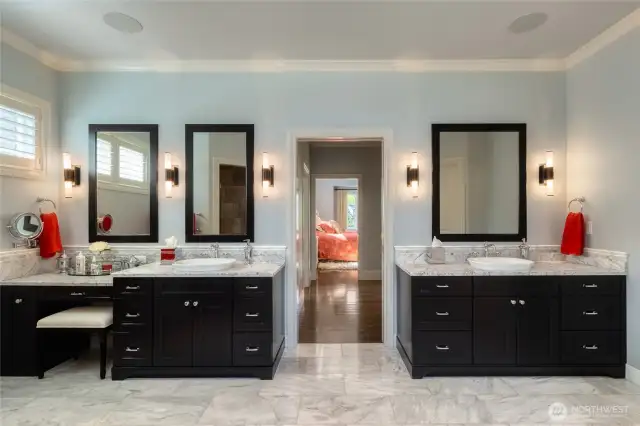 Double Sinks & Make-up area in the Primary Bath