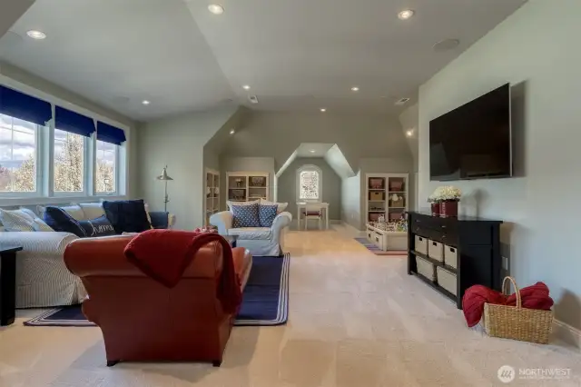 Generous Recreation or Media Room on the Second Floor