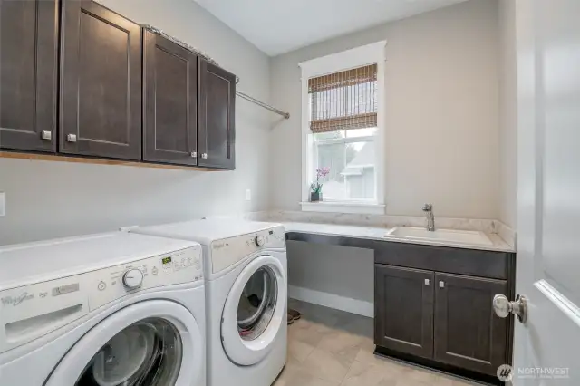 Laundry room with lots of cabinets!