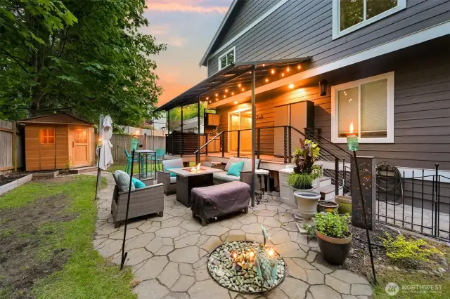 Covered areas, patio space and fully fenced