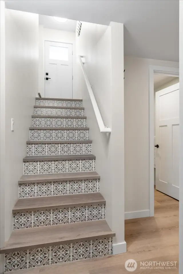 The lower level offers easy to maintain luxury vinyl flooring