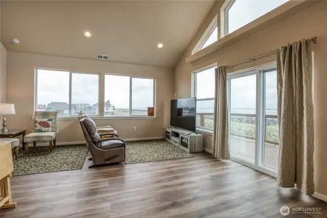 The living area sits in the SE corner of the home.