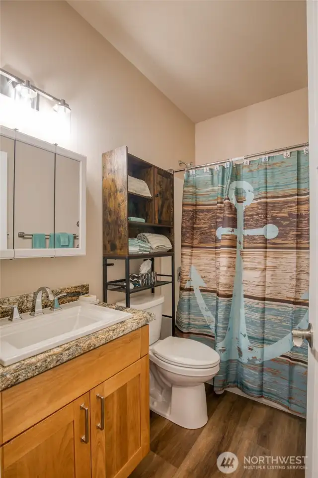 There is also a full bathroom on the first floor.