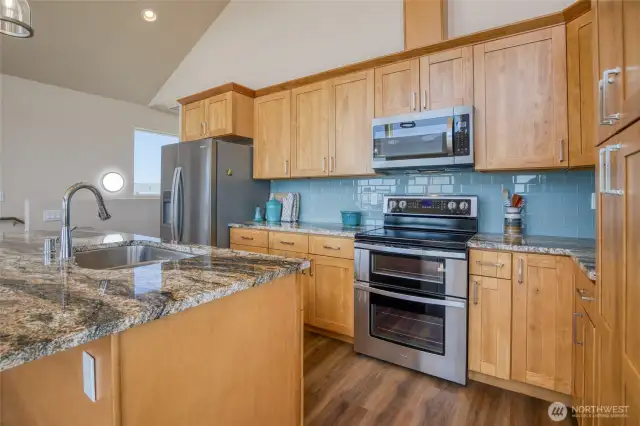 Quality cabinetry and lots of storage in the kitchen.